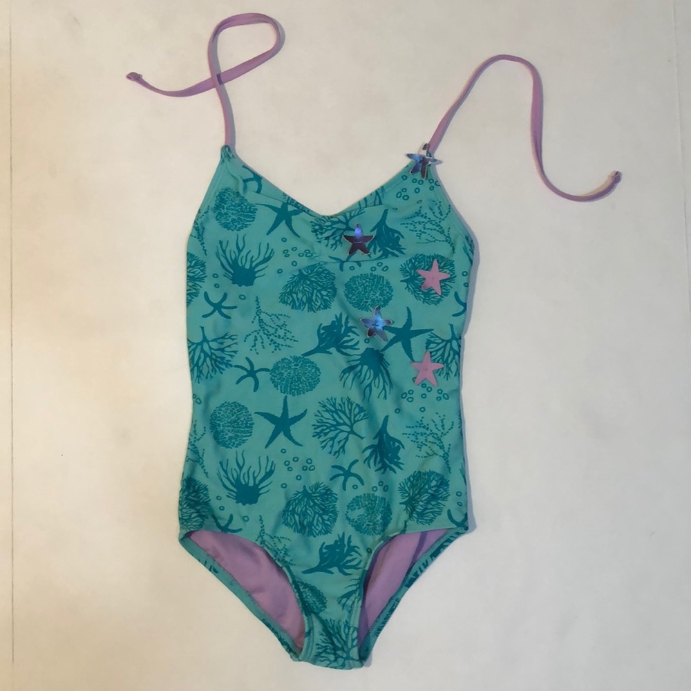 Cat & Jack Mermaid One Piece Girls Swimsuit S 6/6x